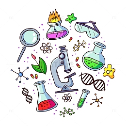 卡通生物实验设备器皿