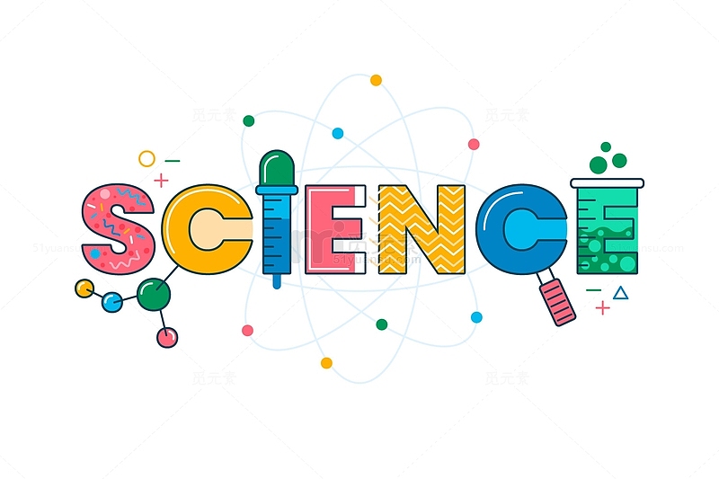 理科卡通科学艺术字