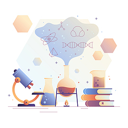 科学医疗化学实验卡通元素