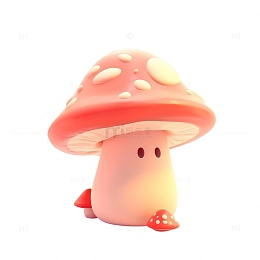 3D卡通蘑菇菌类3