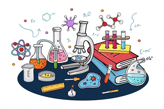 科学实验医疗卡通元素