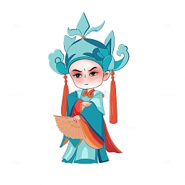 戏剧人物手绘卡通非遗文化传统