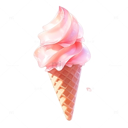粉色的甜筒冰淇淋2