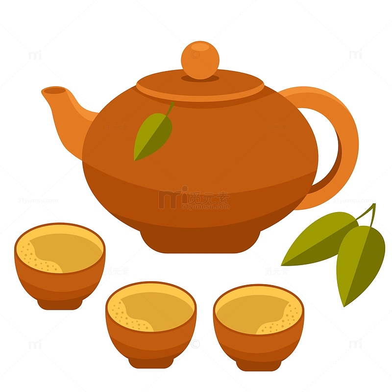茶壶茶具套装元素