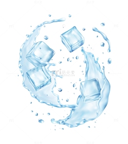 激荡水花冰块元素