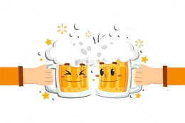 欢庆啤酒夏天装饰元素