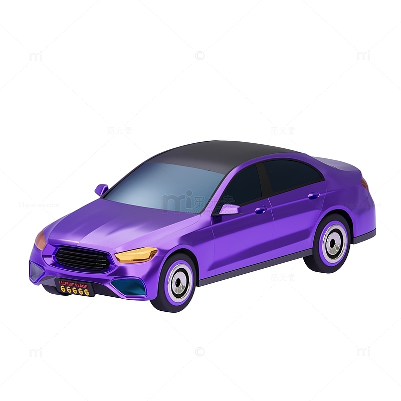 3D紫色汽车模型