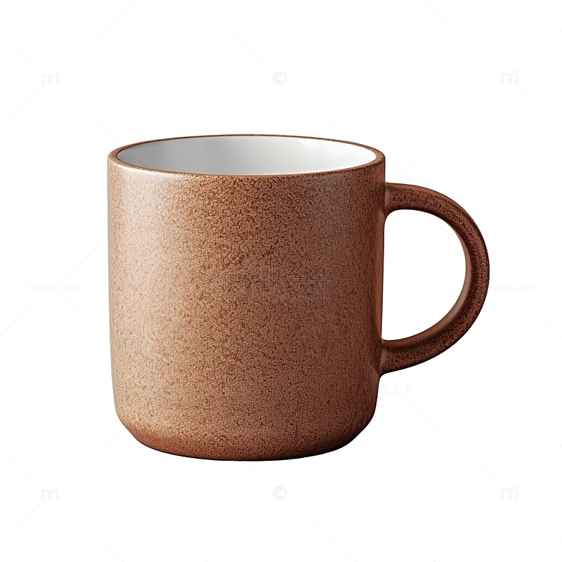 一个棕色陶瓷咖啡杯