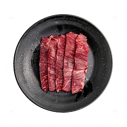 一盘新鲜现切牛肉
