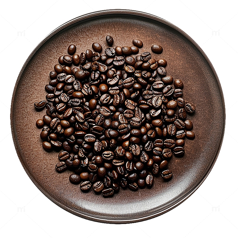 一盘咖啡豆原料