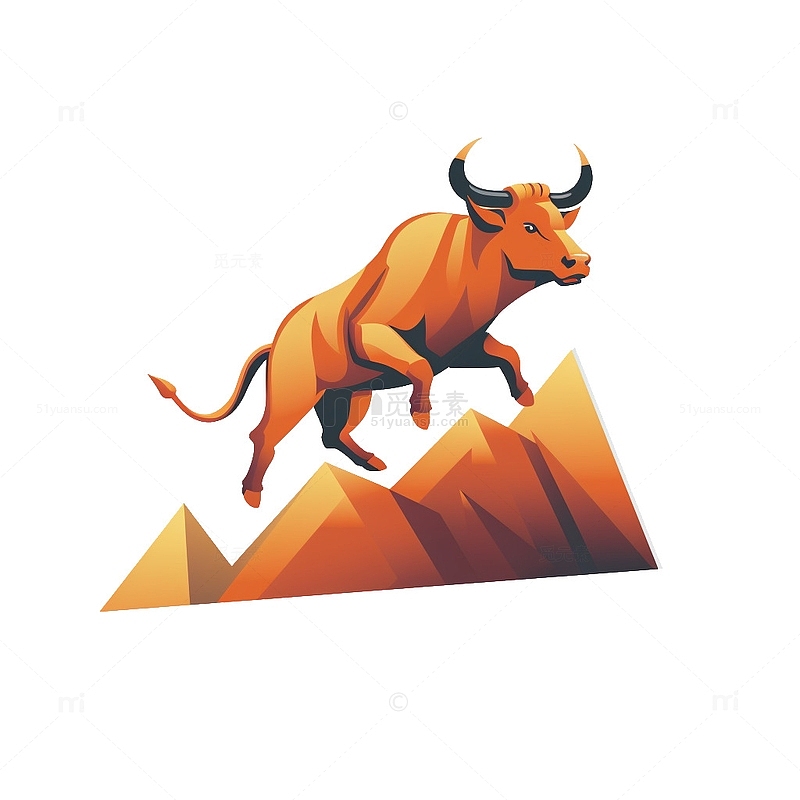 向上攀登的公牛logo