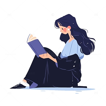 坐着阅读的女人