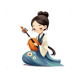 弹琵琶的女子