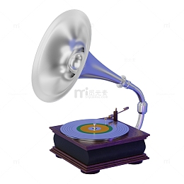 复古留声机唱片机音乐播放器3D模型