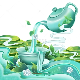 茶文化创意茉莉花茶国风春茶