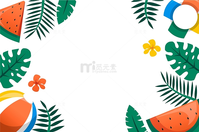 夏季植物水果边框装饰