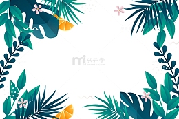 春夏植物海报边框