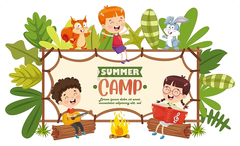 森林主题夏令营儿童音乐节
