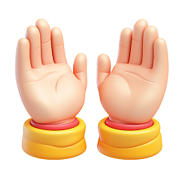 3d可爱的双手卡通图标