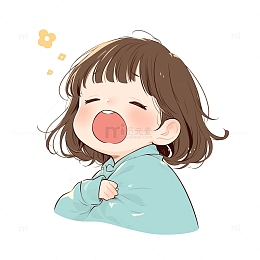 可爱的女孩子在打哈欠