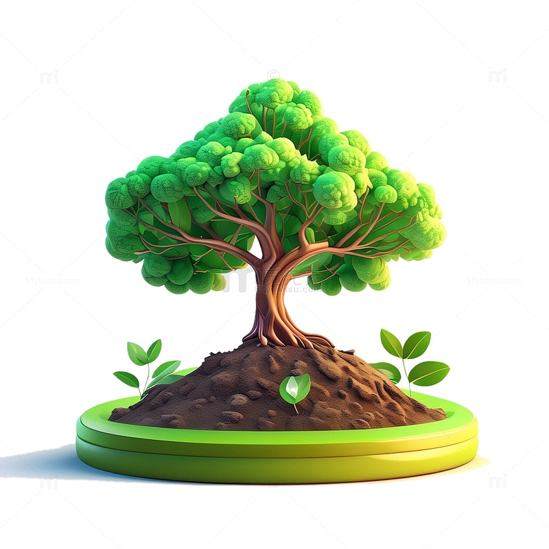 3D可爱风树木插画植树节8