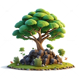 3D可爱风树木插画植树节4