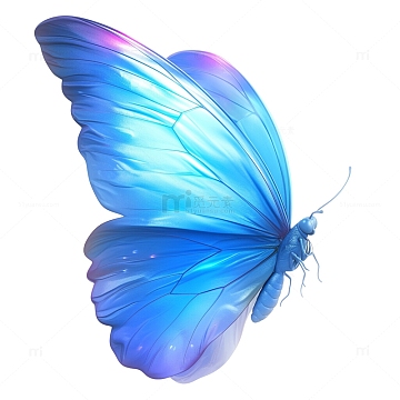 3d霓虹彩色蝴蝶