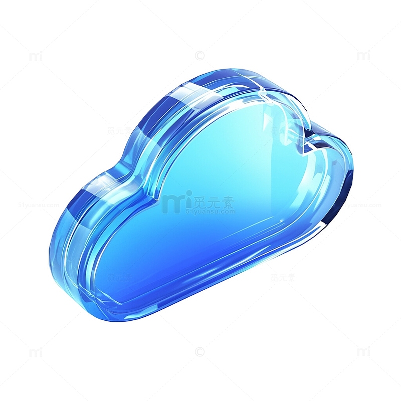 3D玻璃质感云朵云计算