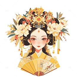 黄色系戏剧女性头像