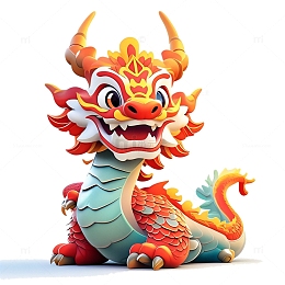 3D立体龙年龙生肖插画4
