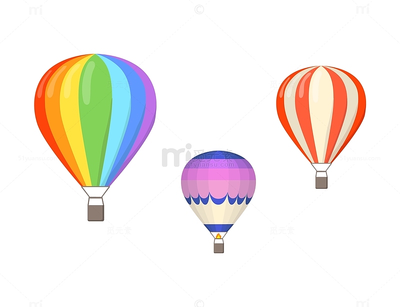 彩色漂浮热气球