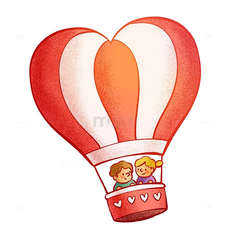 浪漫爱情热气球卡通元素
