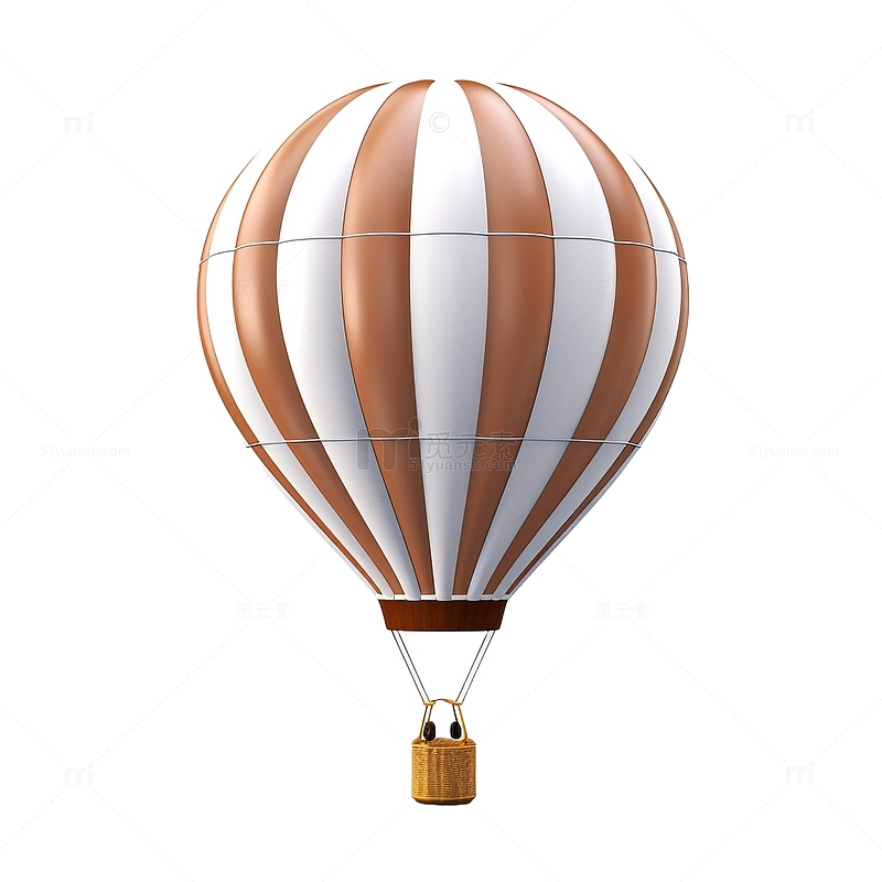 棕白3D观光热气球吊篮