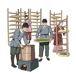 制茶工艺手绘
