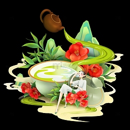 茶文化创意结合国潮中国风