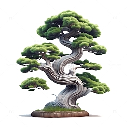 3D立体柏树中国风4