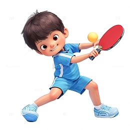 练习打乒乓球的运动体育练习的男生