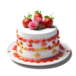 3D立体蛋糕插画