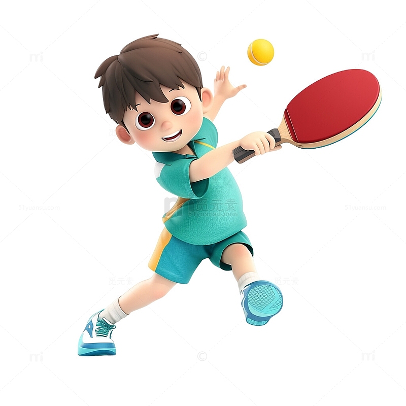 练习打乒乓球的运动体育锻炼的男生