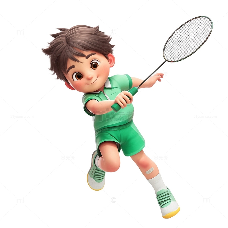 练习打网球的运动体育锻炼的男生