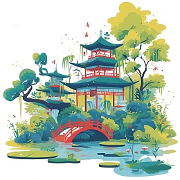 中式亭子园林建筑2
