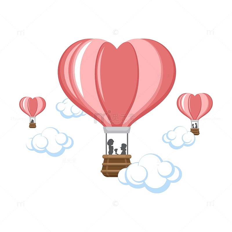 爱心浪漫热气球