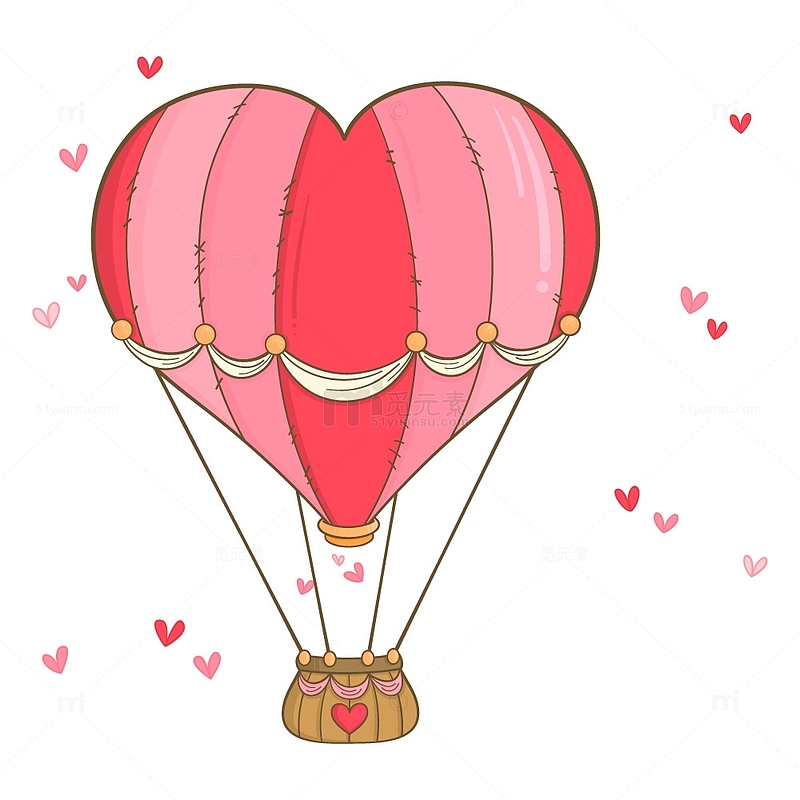 粉红爱心泡泡浪漫热气球