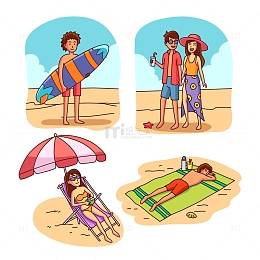 夏天沙滩度假散心旅游