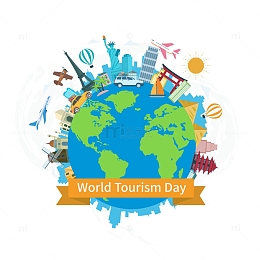 世界旅游日主题插画