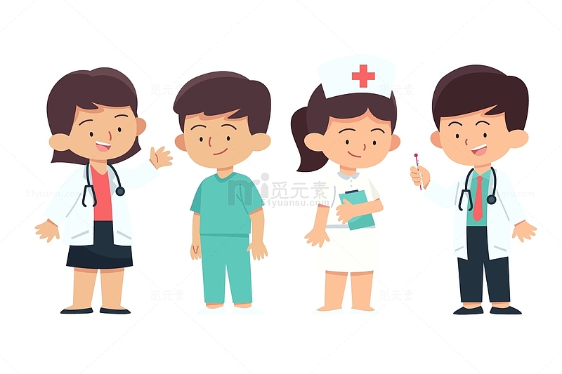 医生护士职业人物插画