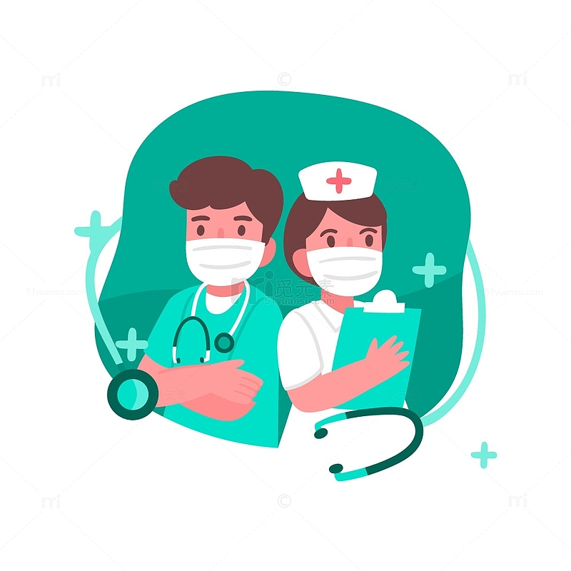 医生护士医疗健康插画