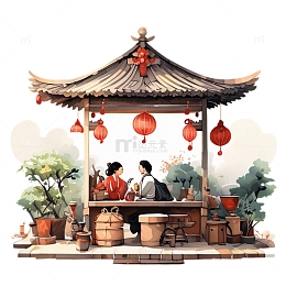 中国风摊贩古风