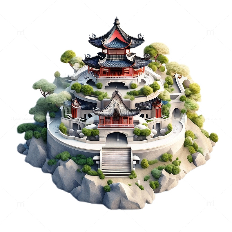 中国风3D建筑