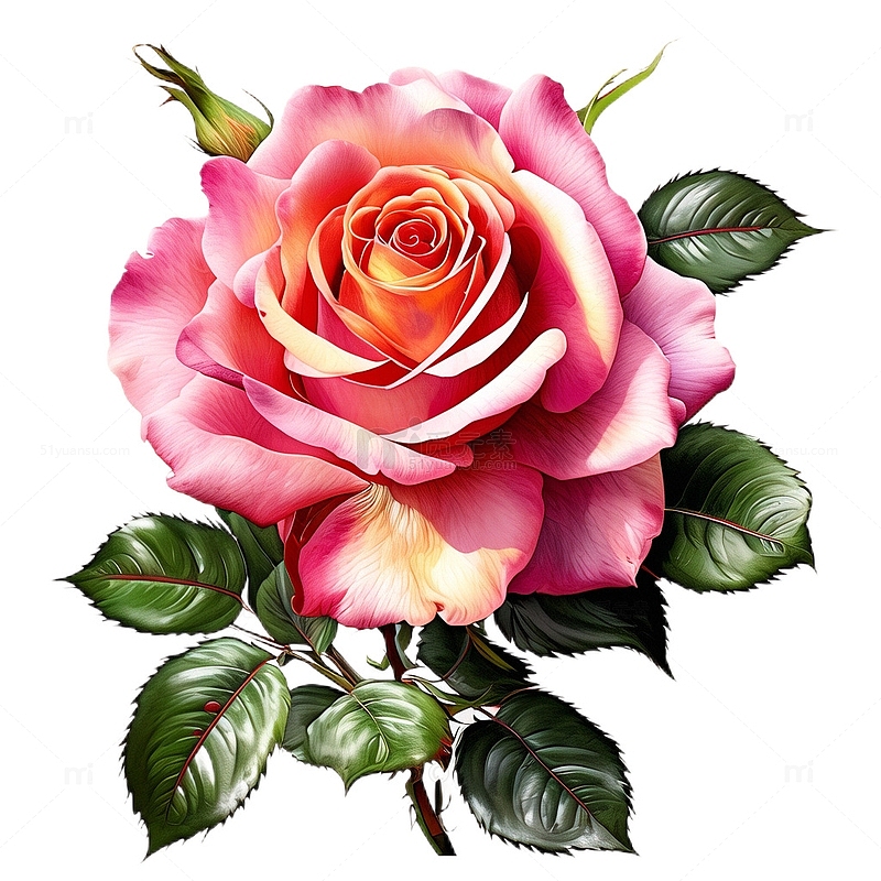 玫瑰写实粉色